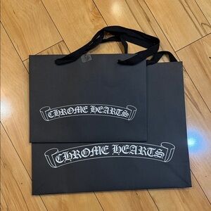Chrome Hearts Black Logo gift bags medium and large.